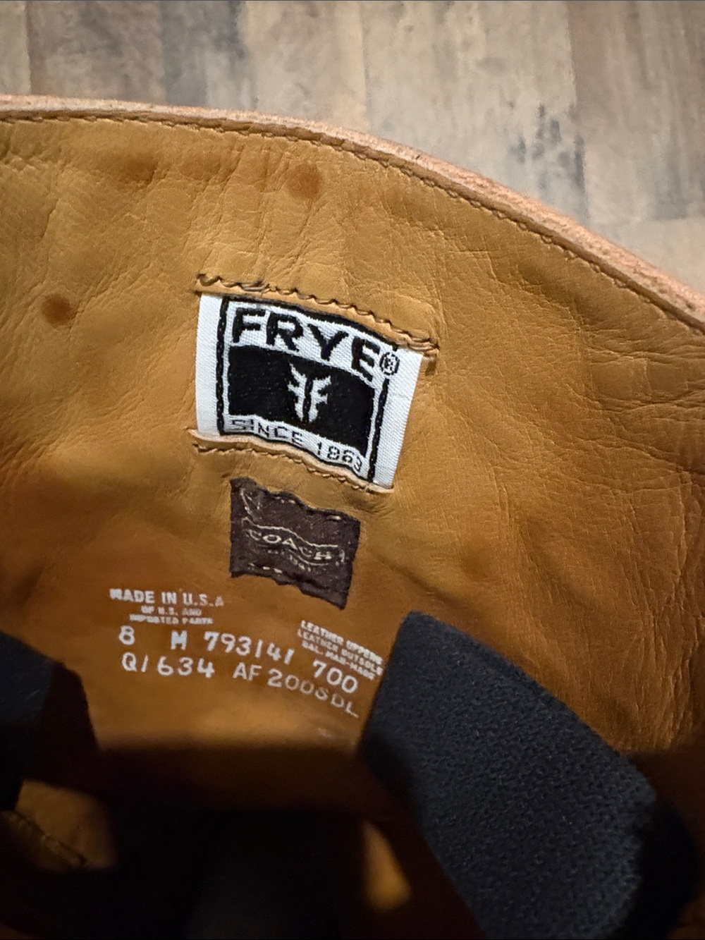 Frye Campus Boots Frye/Coach Cognac Leather Embossed Logo Boots - Picture 11 of 15
